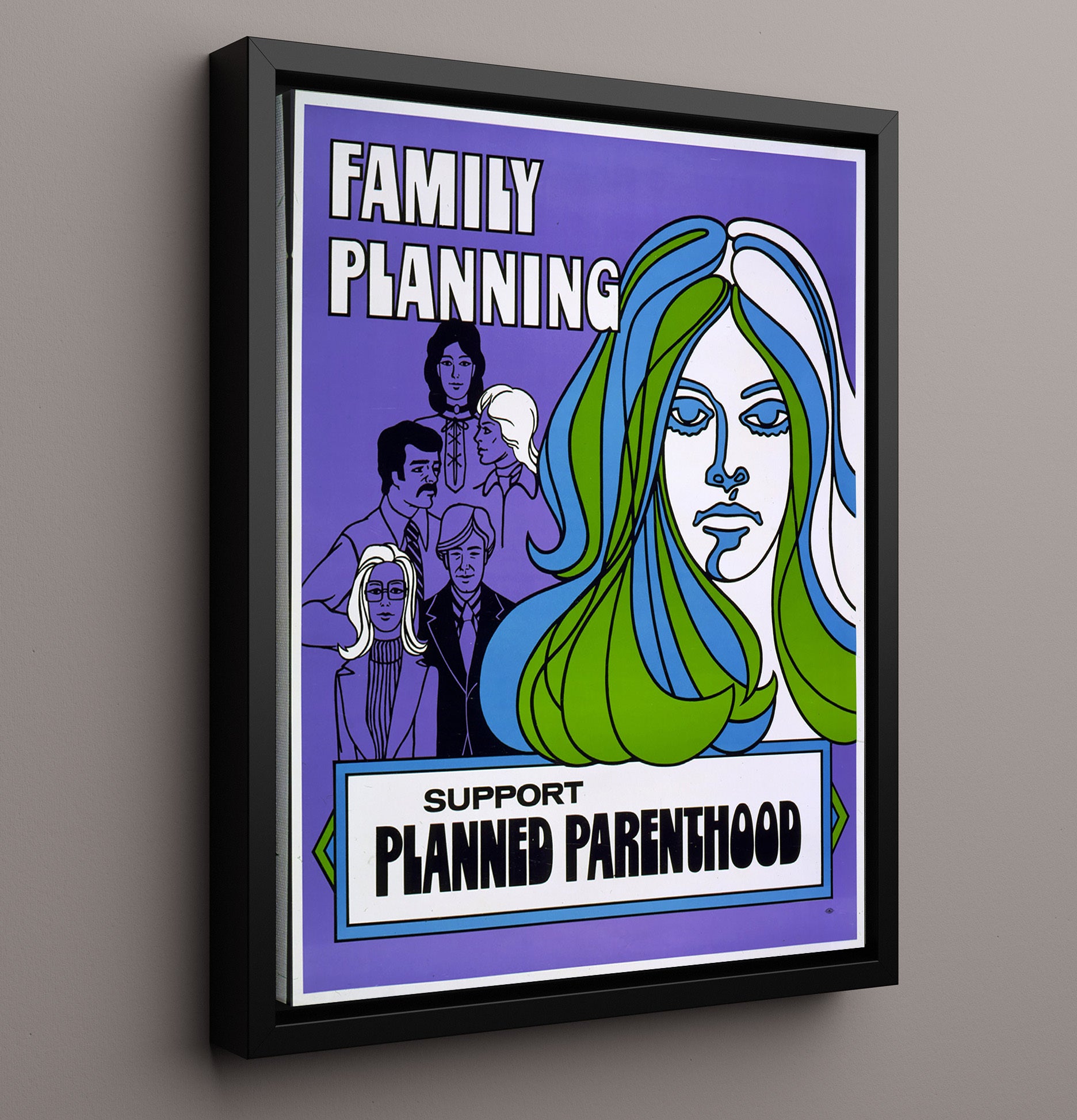 Family Planning Counter Culture Wall Art 16x20 Framed Canvas wall art print