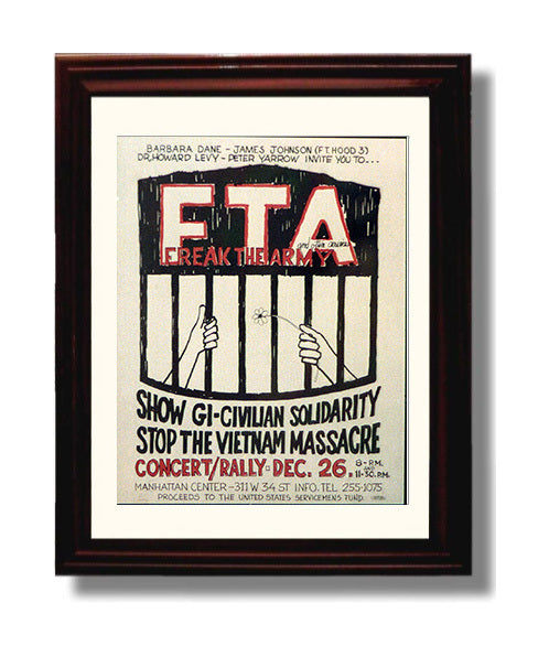 Freak the Army Counter Culture Wall Art 8x10 Beveled Frame wall art print