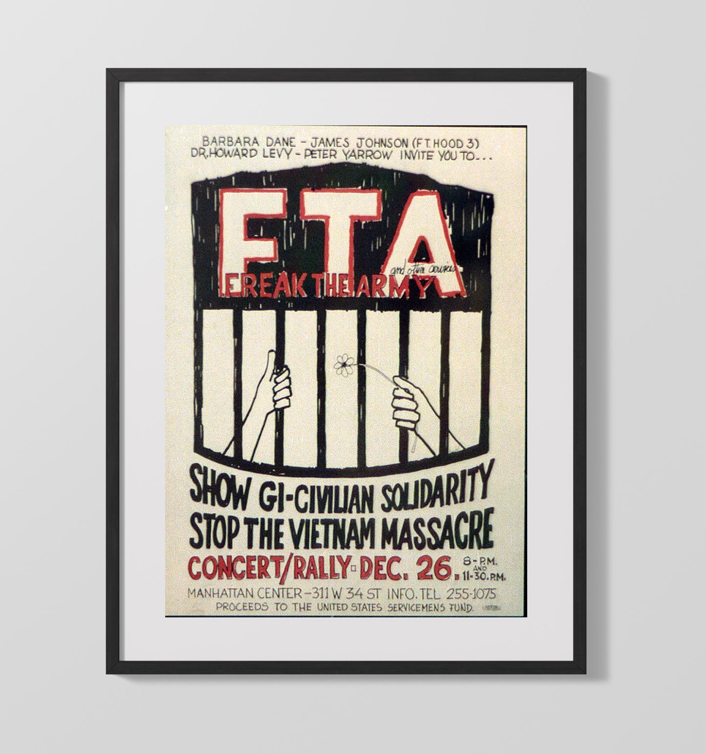 Freak the Army Counter Culture Wall Art 16x20 Gallery Frame wall art print