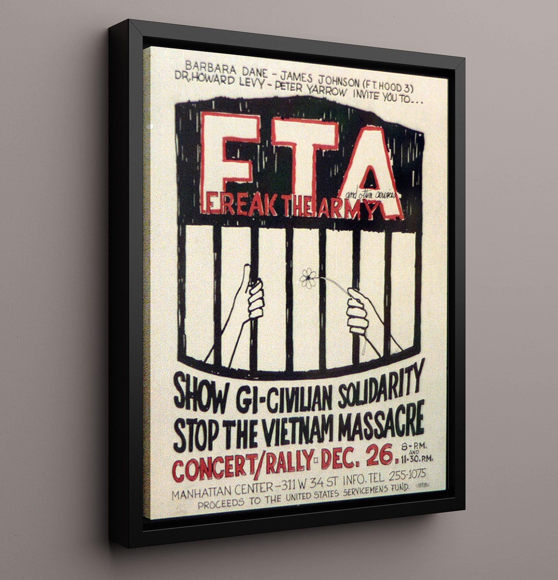 Freak the Army Counter Culture Wall Art 16x20 Framed Canvas wall art print