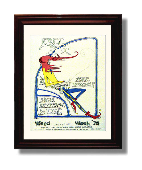 Free Pot Free Yourself Counter Culture Wall Art 8x10 Beveled Frame wall art print