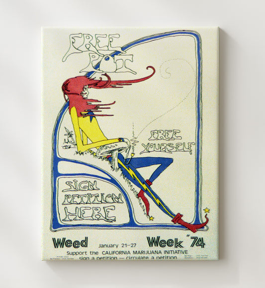 Free Pot Free Yourself 8x10 Canvas counterculture wall art