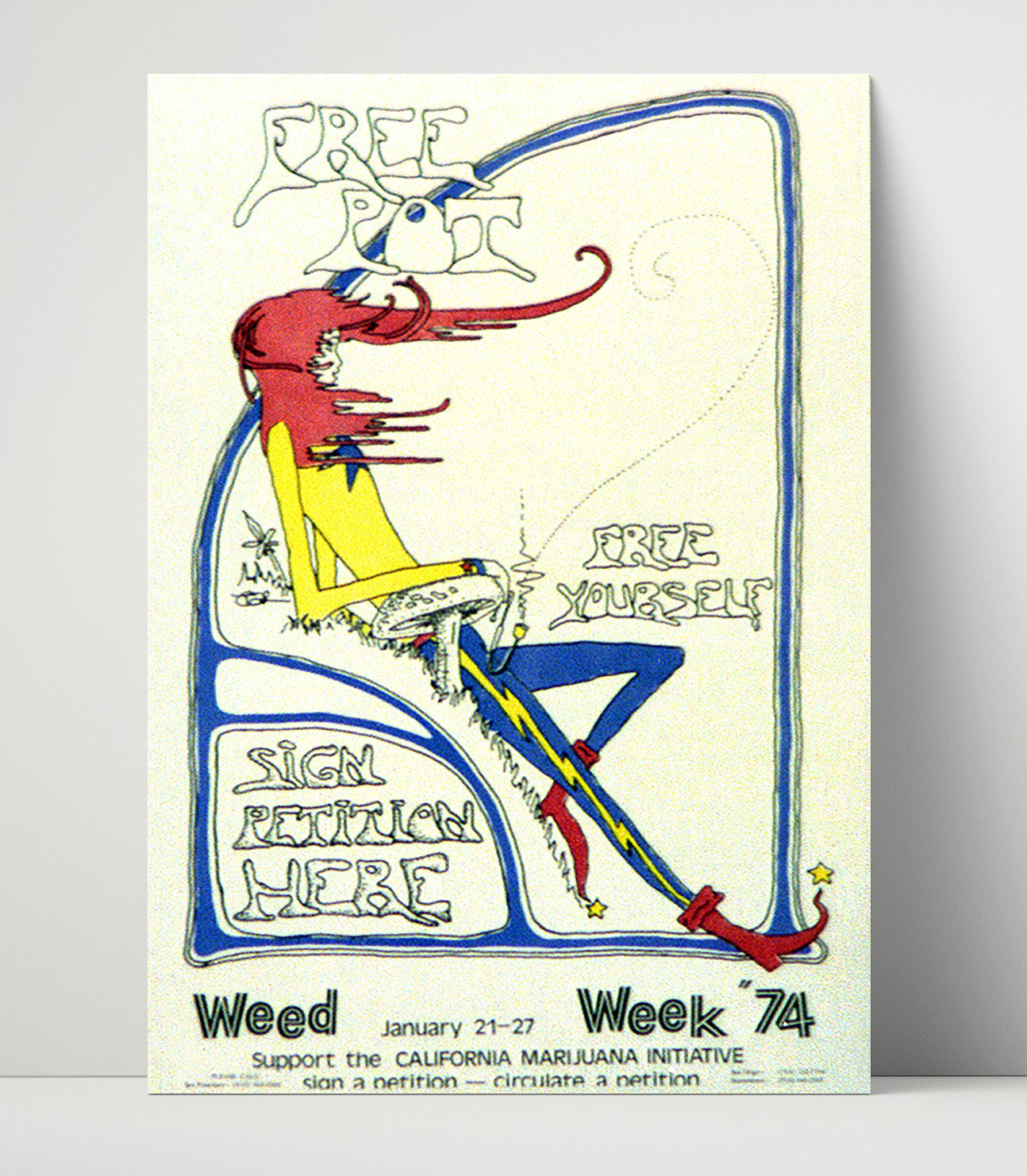 Free Pot Free Yourself Counter Culture Wall Art 16x20 Unframed Print wall art print