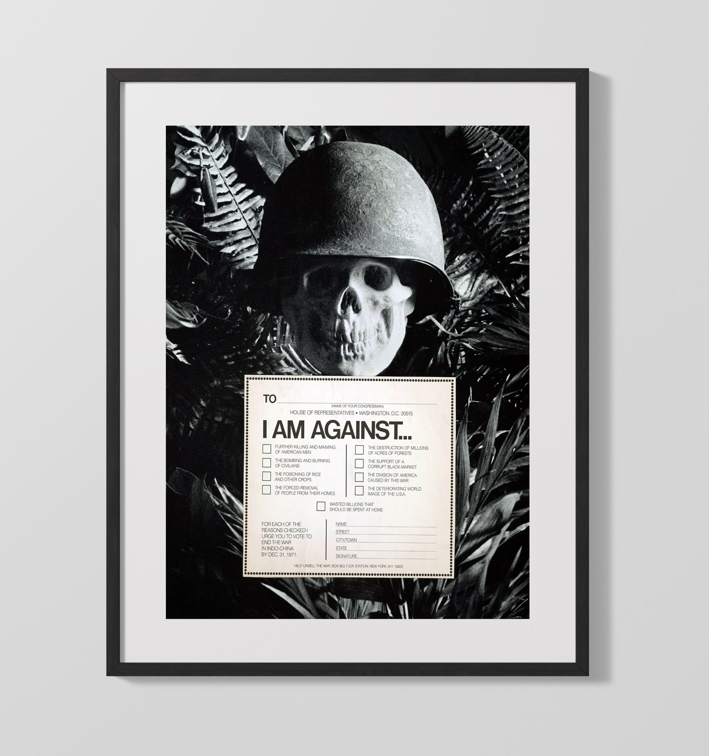 Help Unsell the War Counter Culture Wall Art 16x20 Gallery Frame wall art print