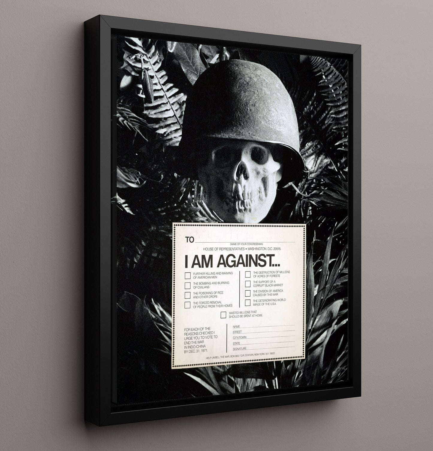 Help Unsell the War Counter Culture Wall Art 16x20 Framed Canvas wall art print