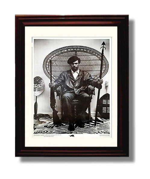Huey Newton - Black Panthers Counter Culture Wall Art 8x10 Beveled Frame wall art print