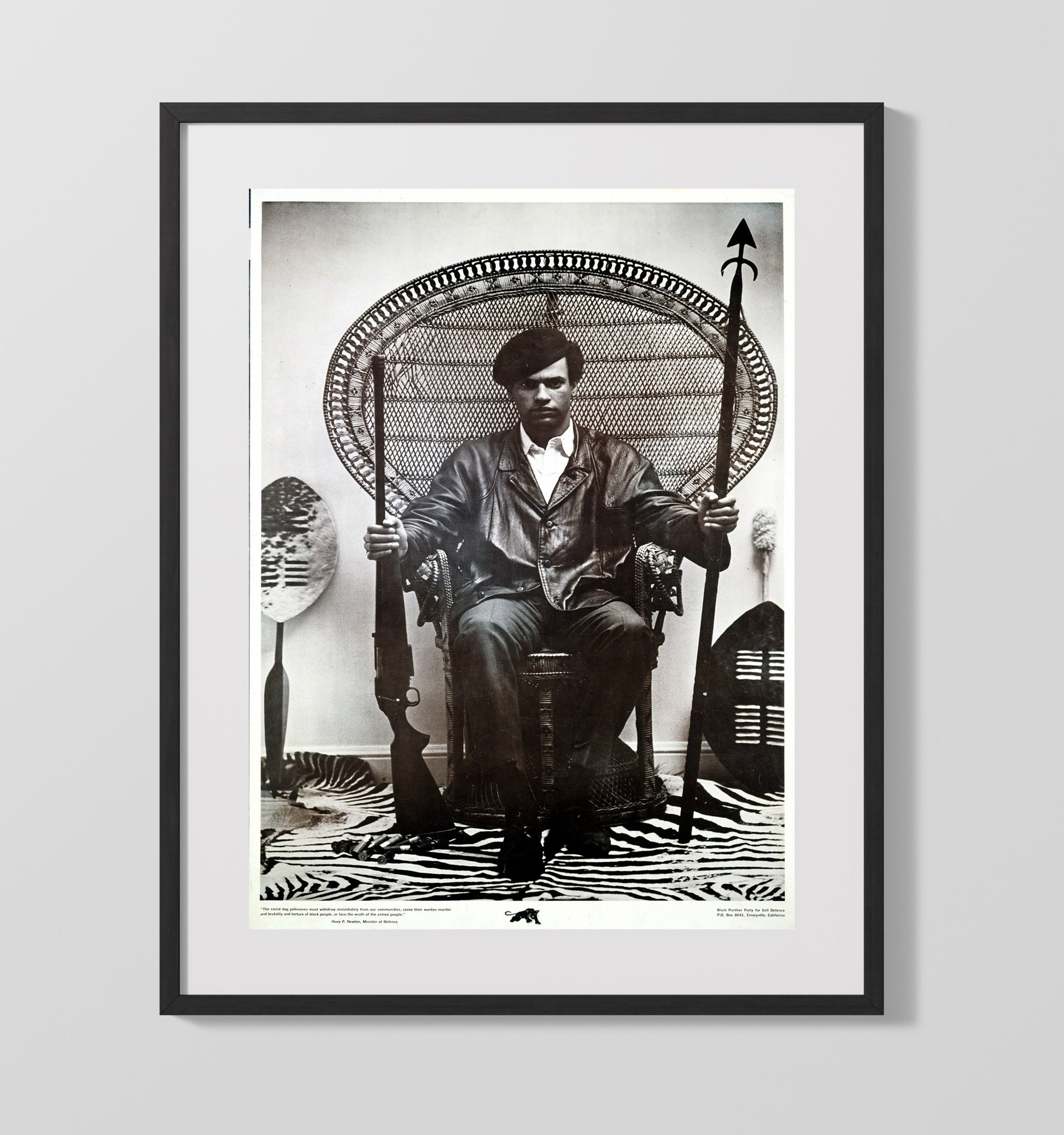 Huey Newton - Black Panthers Counter Culture Wall Art 16x20 Gallery Frame wall art print
