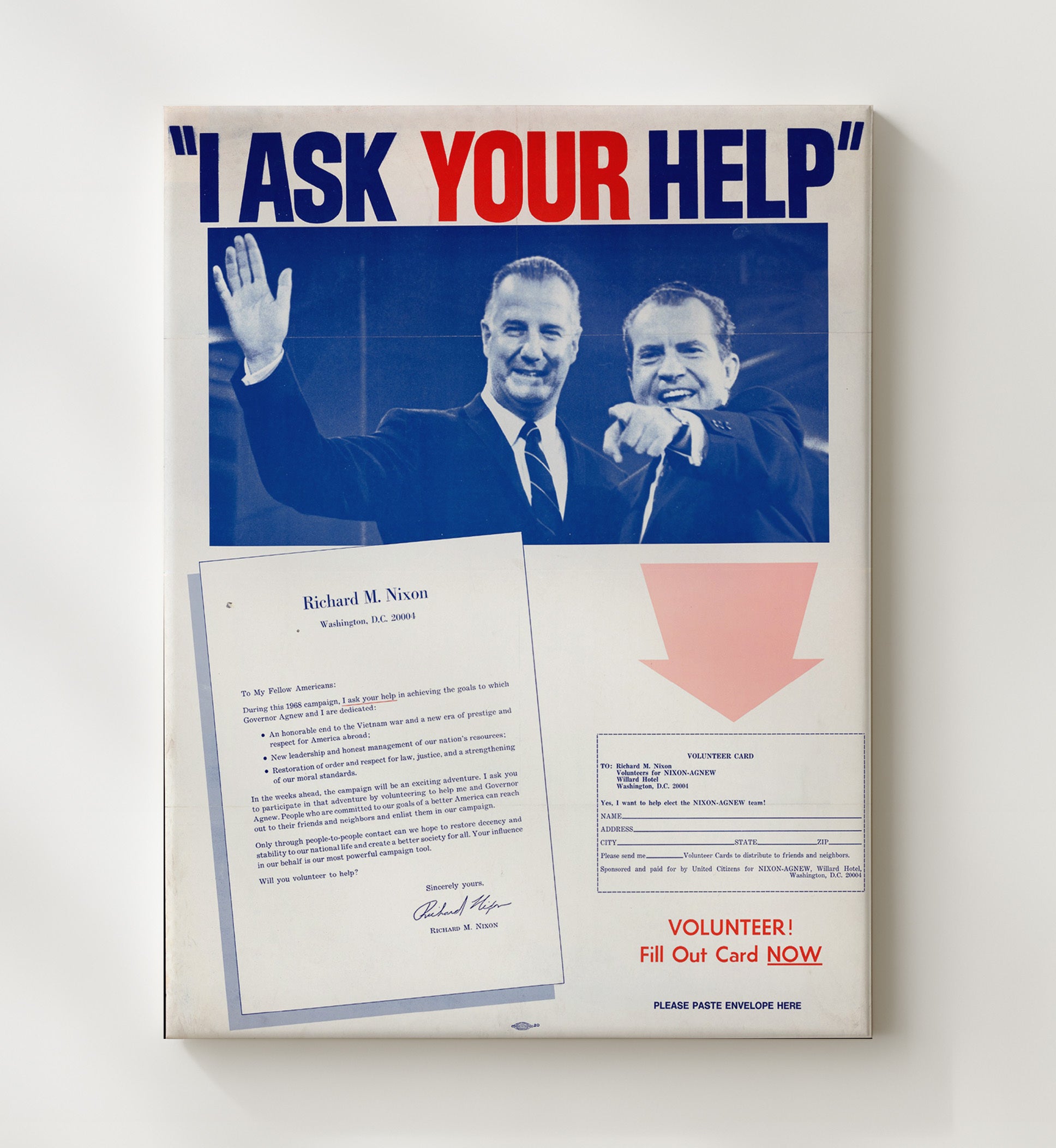 I Ask Your Help Counter Culture Wall Art 20x24 Canvas wall art print