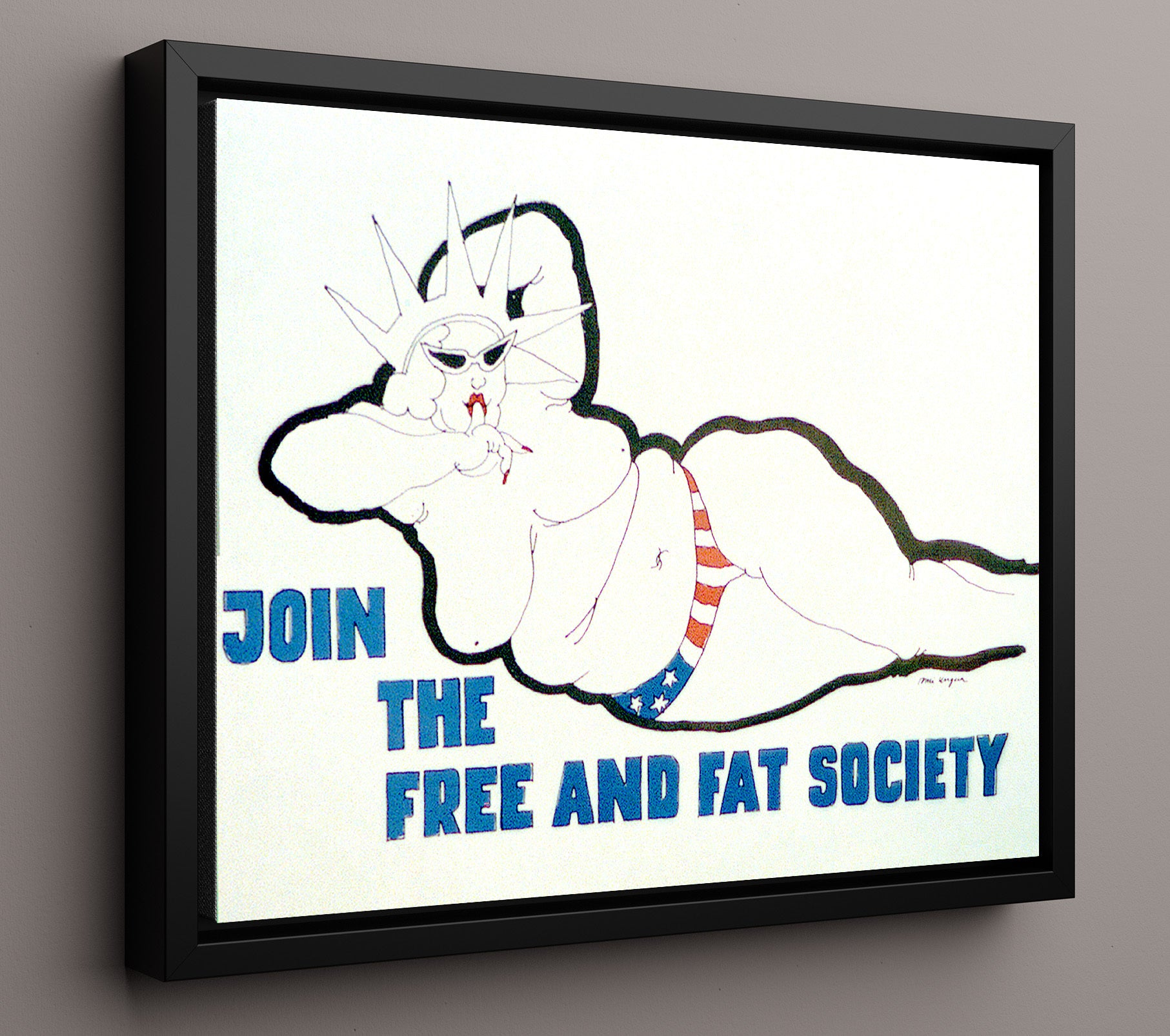 Join the Free and Fat Society - Landcape.jpg Counter Culture Wall Art 16x20 Framed Canvas wall art print