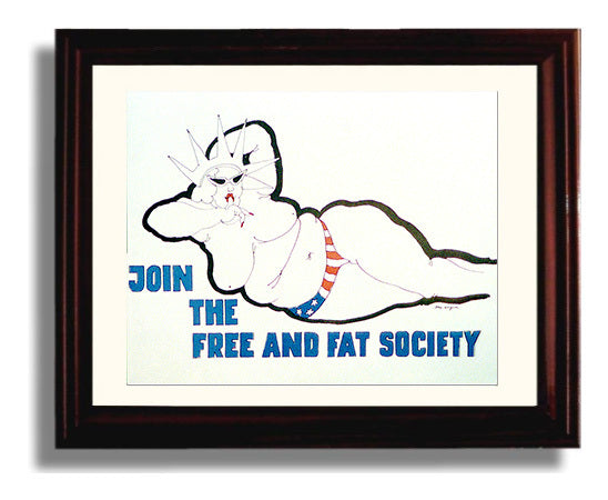 Join the Free and Fat Society - Landcape.jpg Counter Culture Wall Art 8x10 Beveled Frame wall art print