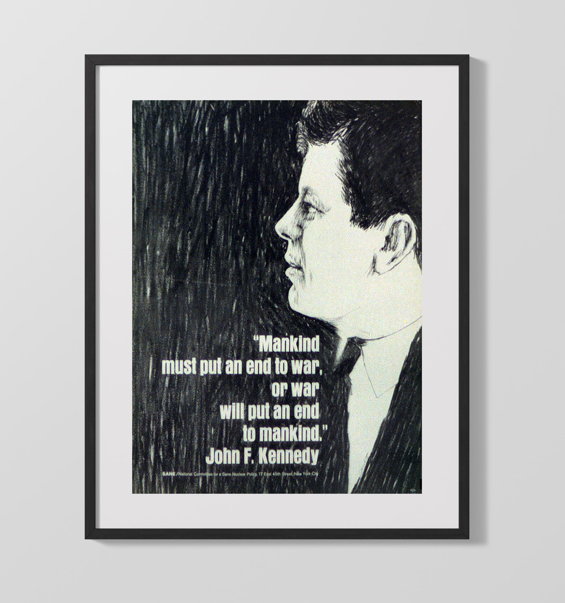 Kennedy Quote on War Counter Culture Wall Art 16x20 Gallery Frame wall art print