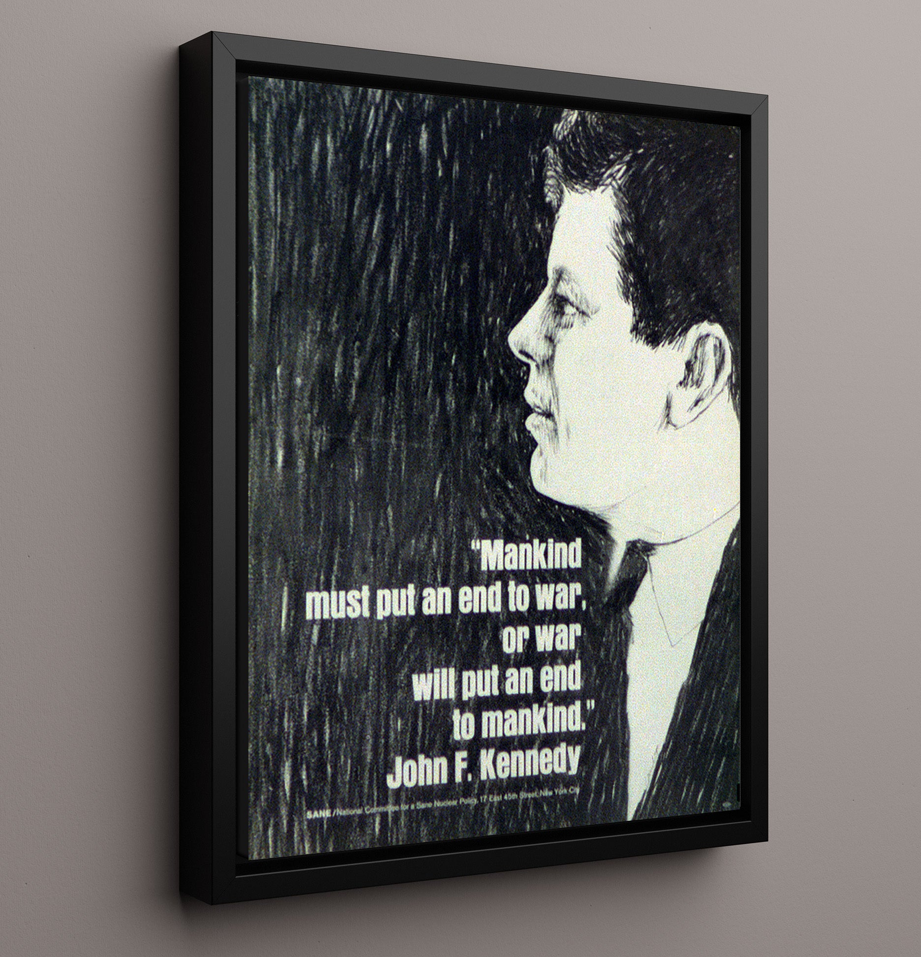 Kennedy Quote on War Counter Culture Wall Art 16x20 Framed Canvas wall art print