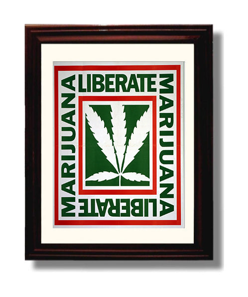 Liberate Marijuana Counter Culture Wall Art 8x10 Beveled Frame wall art print