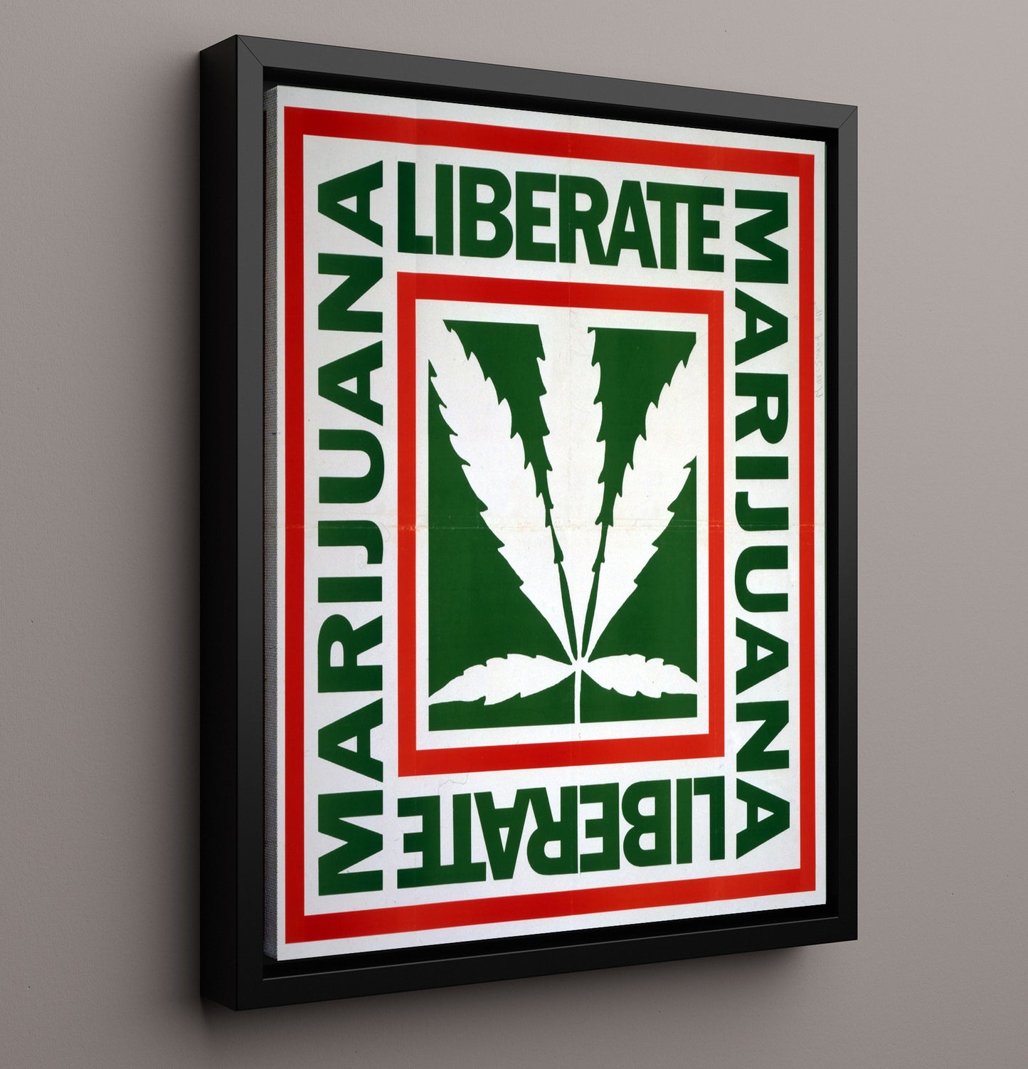 Liberate Marijuana Counter Culture Wall Art 16x20 Framed Canvas wall art print
