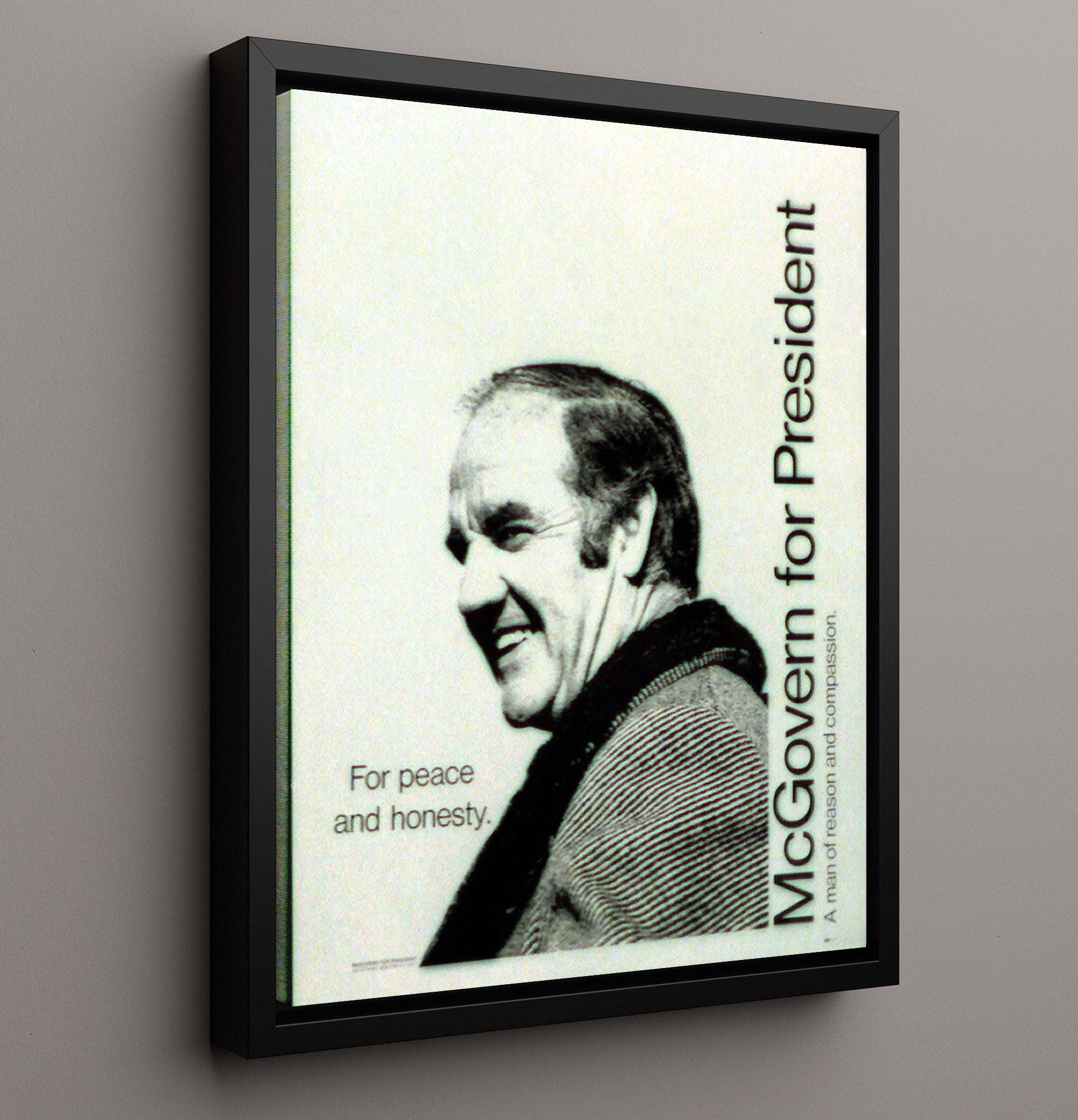 McGovern for President Counter Culture Wall Art 16x20 Framed Canvas wall art print