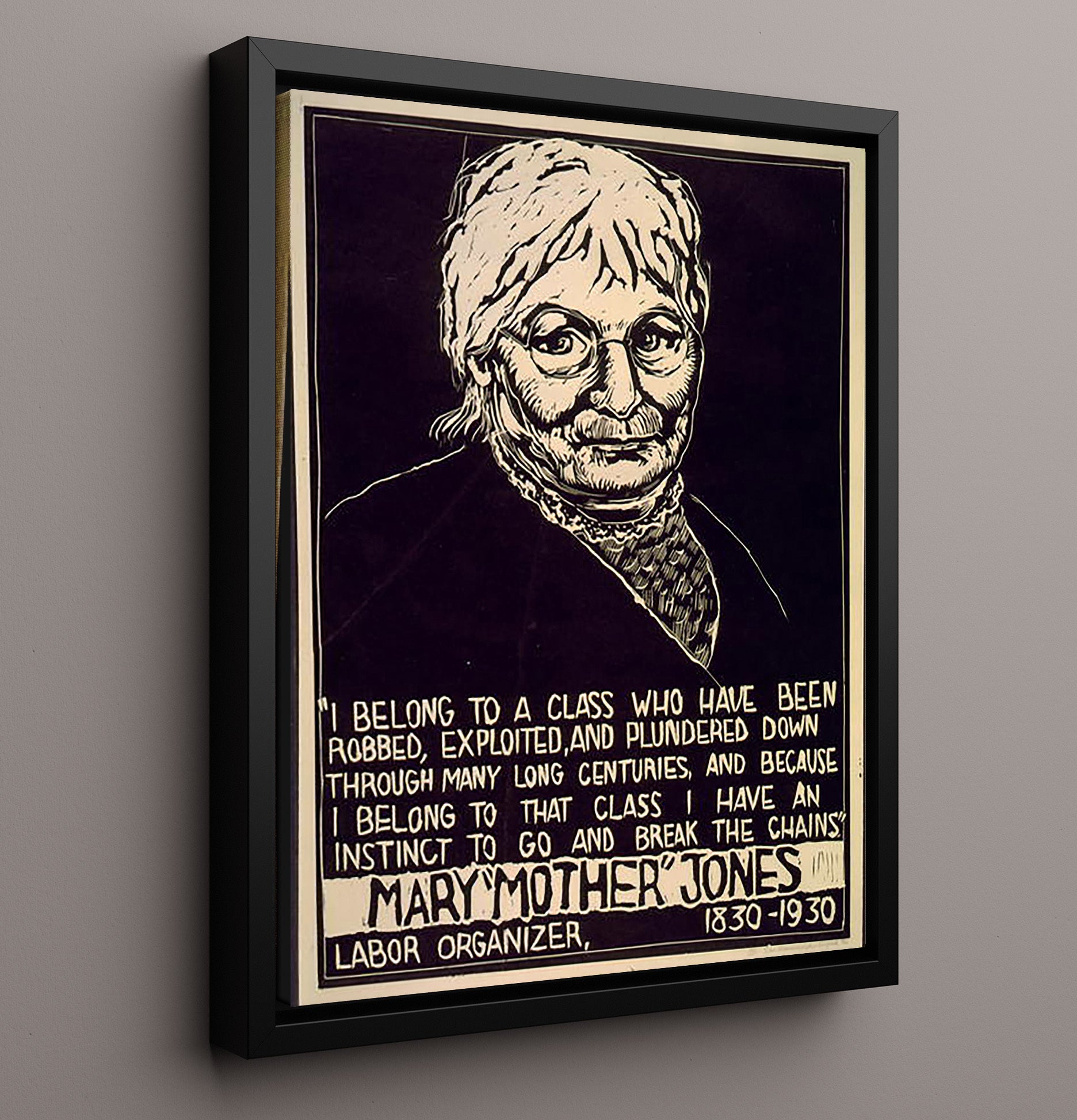 Mother Jones Quote Counter Culture Wall Art 16x20 Framed Canvas wall art print