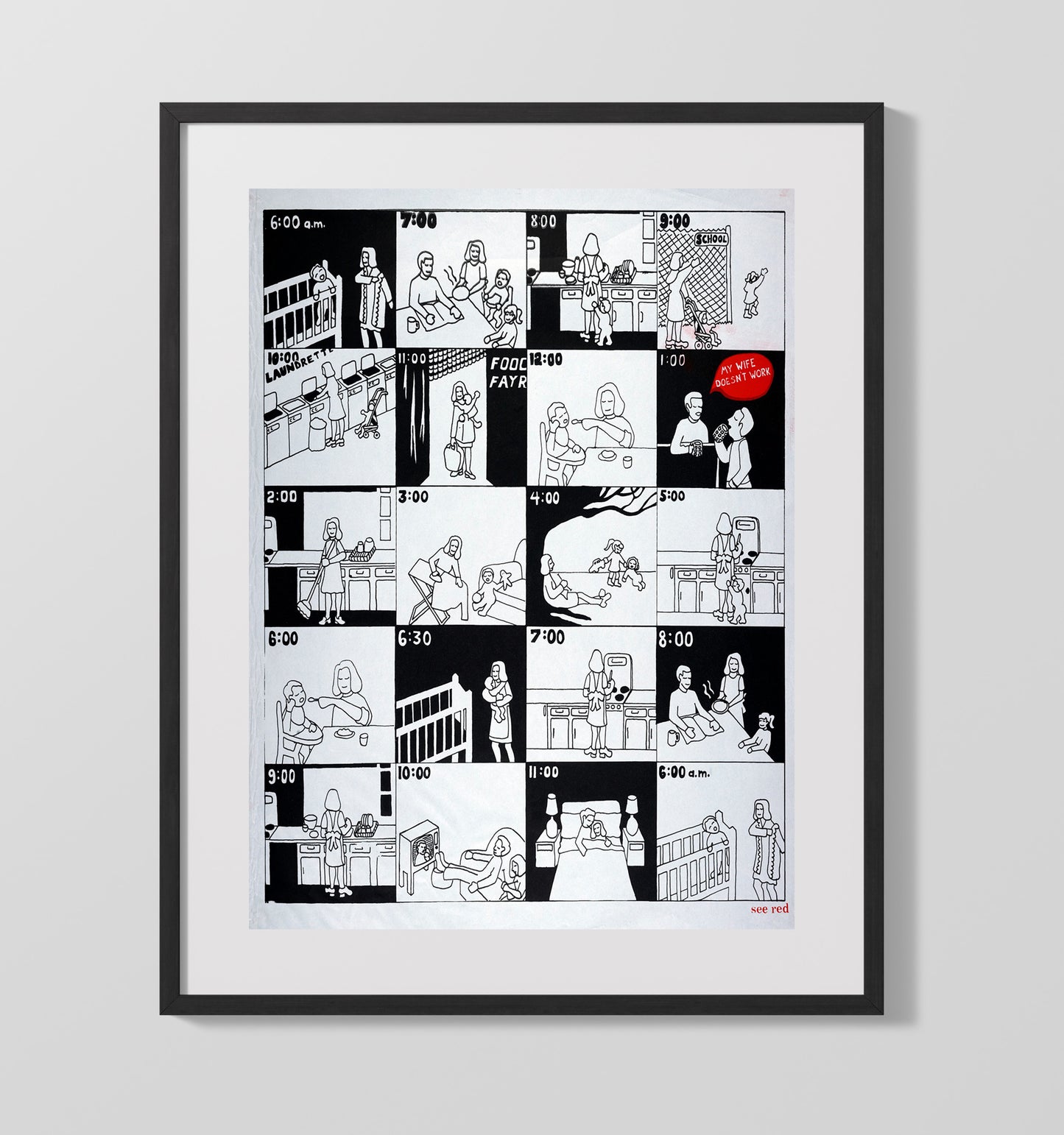 My Wife Doesnt Work Counter Culture Wall Art 16x20 Gallery Frame wall art print