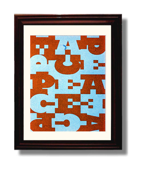 Peace Puzzle Counter Culture Wall Art 8x10 Beveled Frame wall art print