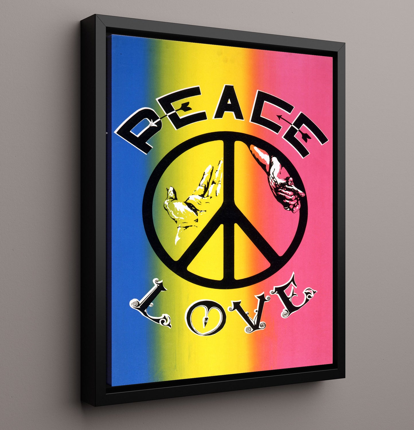 Peace and Love Counter Culture Wall Art 16x20 Framed Canvas wall art print