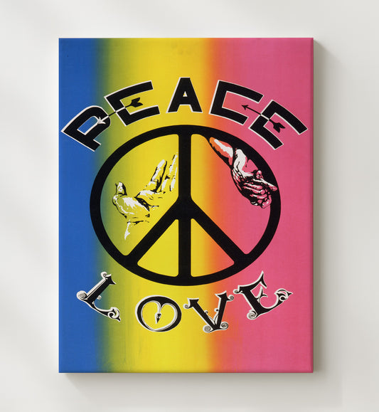 Peace and Love 8x10 Canvas counterculture wall art