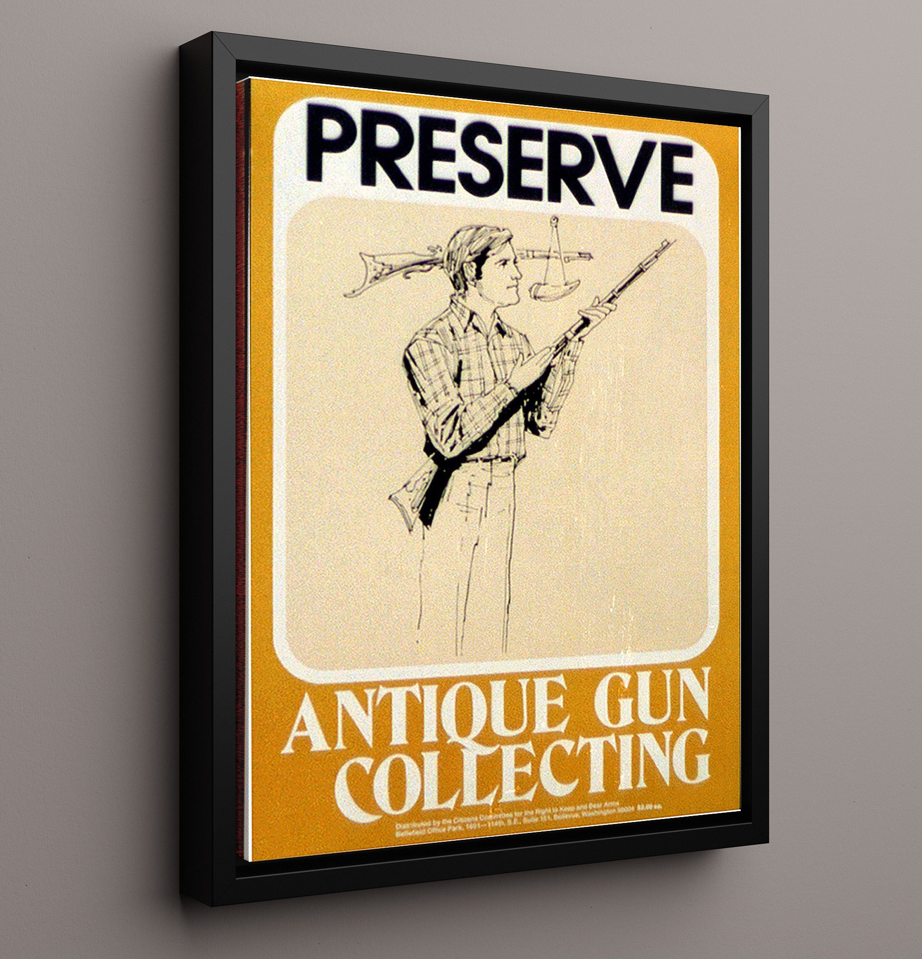 Preserve Gun Collecting 20x30 Counter Culture Wall Art 16x20 Framed Canvas wall art print