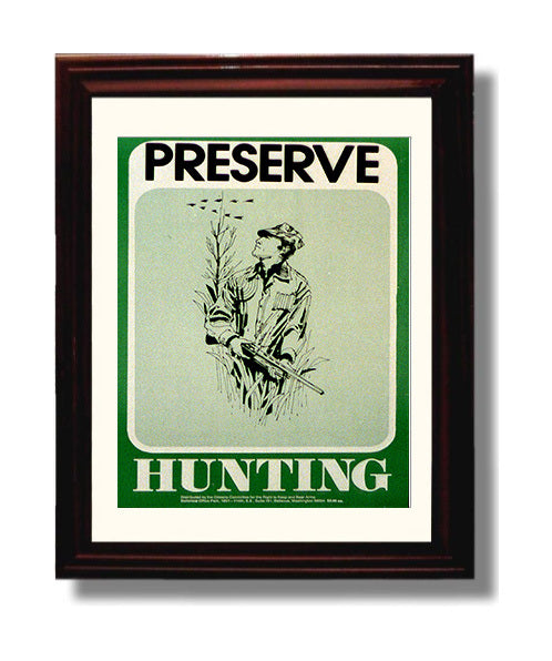 Preserve Hunting 20x30 Counter Culture Wall Art 8x10 Beveled Frame wall art print