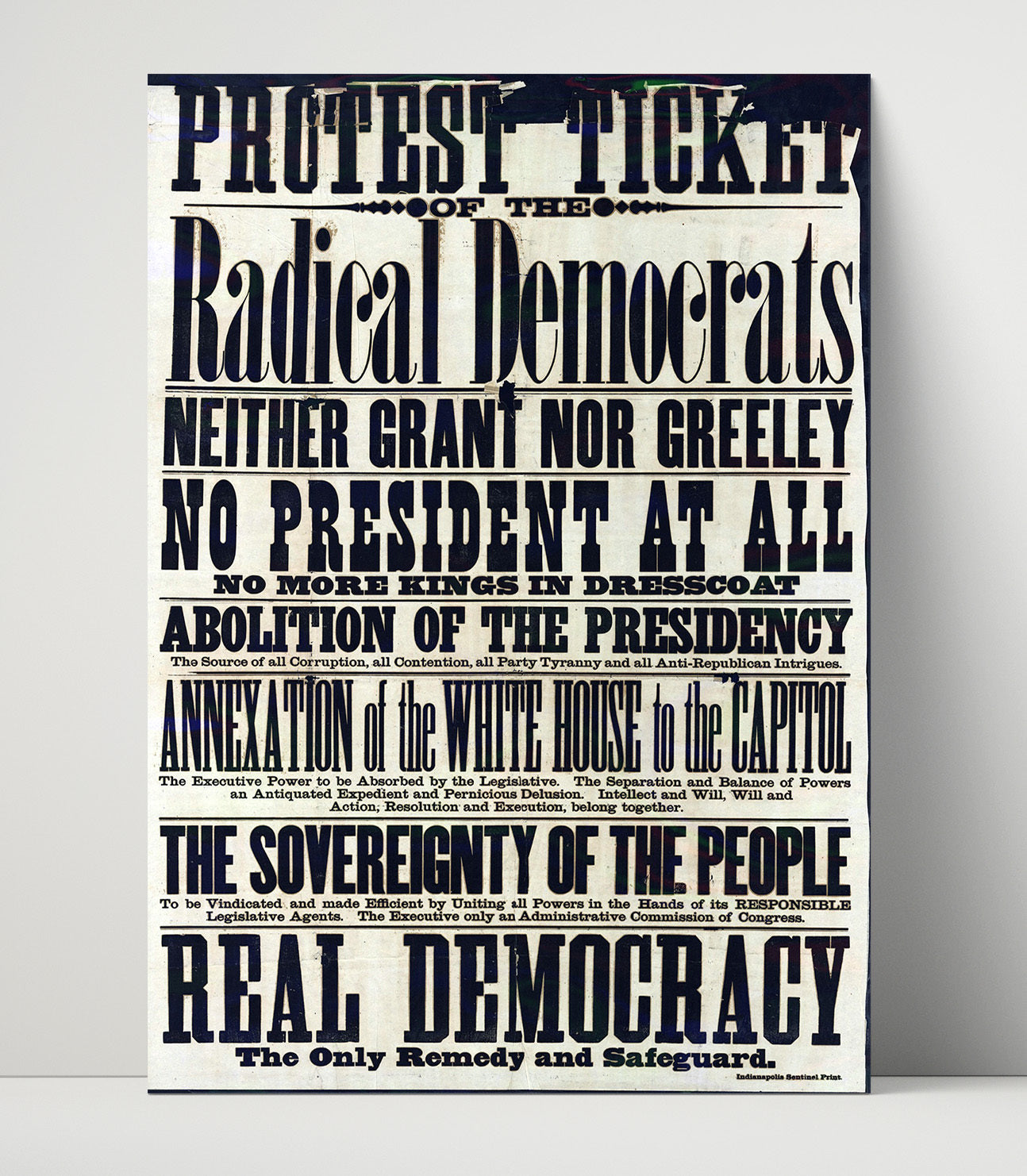 Protest Ticket - Radical Democrats Counter Culture Wall Art 16x20 Unframed Print wall art print
