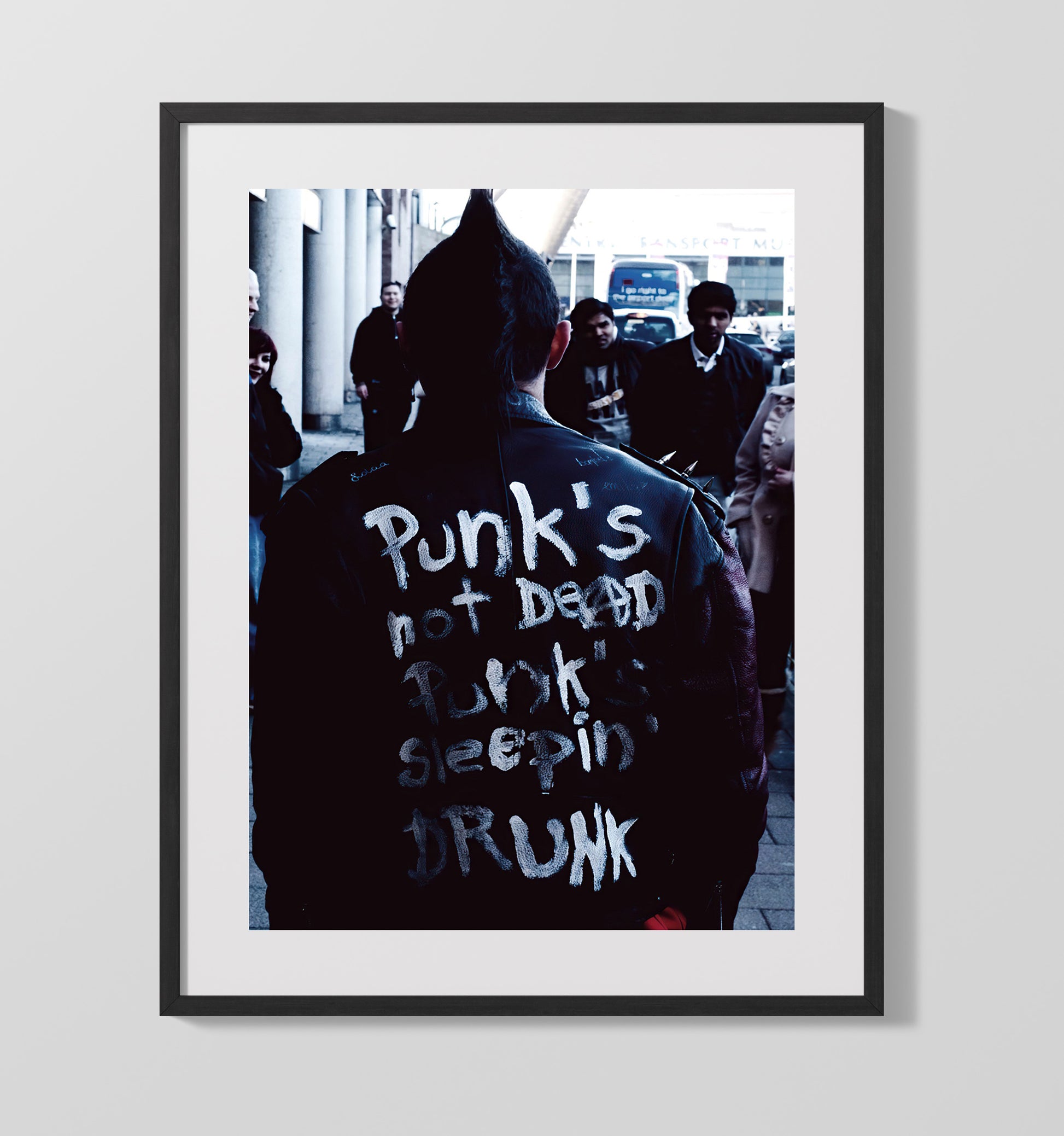 Punks Not Dead Punks Sleepin Drunk Counter Culture Wall Art 16x20 Gallery Frame wall art print