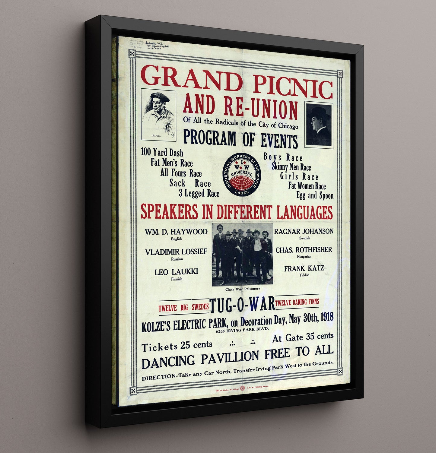 Radicals of Chicago Reunion Counter Culture Wall Art 16x20 Framed Canvas wall art print