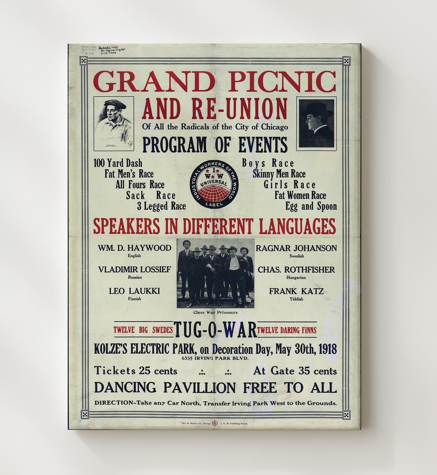 Radicals of Chicago Reunion Counter Culture Wall Art 20x24 Canvas wall art print