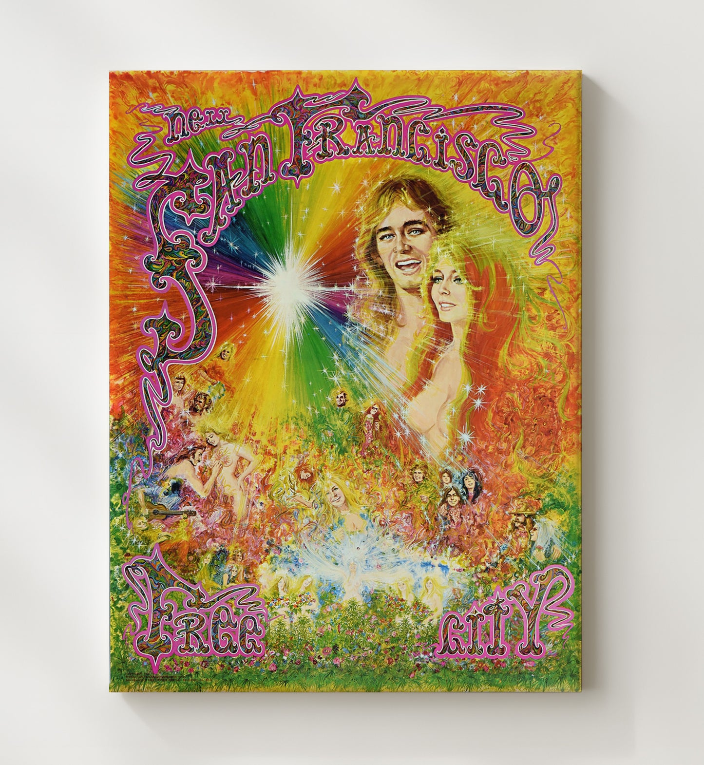 San Fran - Free City - 20x30 Counter Culture Wall Art 20x24 Canvas wall art print