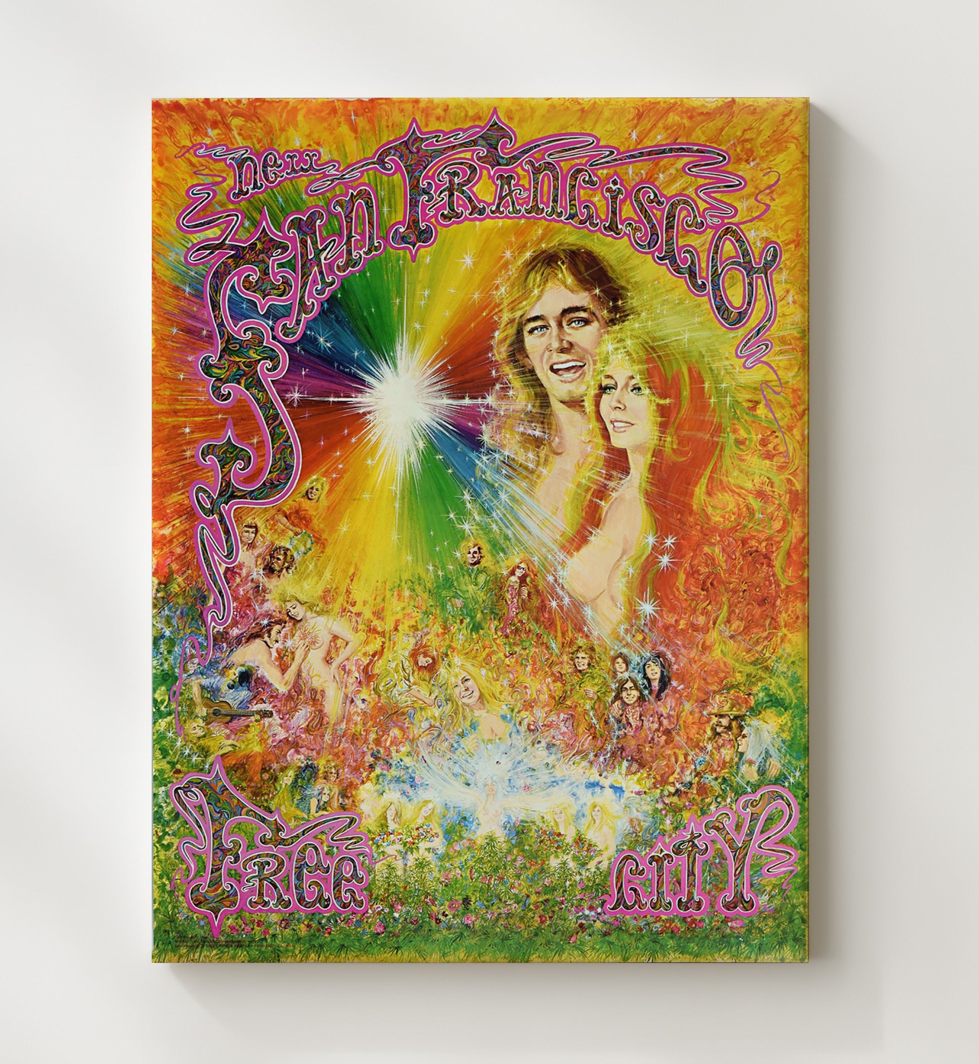 San Fran - Free City - 20x30 Counter Culture Wall Art 20x24 Canvas wall art print