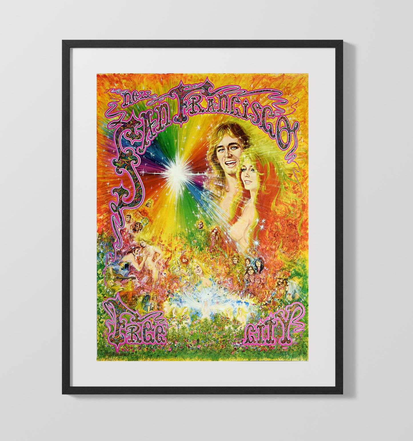 San Fran - Free City - 20x30 Counter Culture Wall Art 16x20 Gallery Frame wall art print