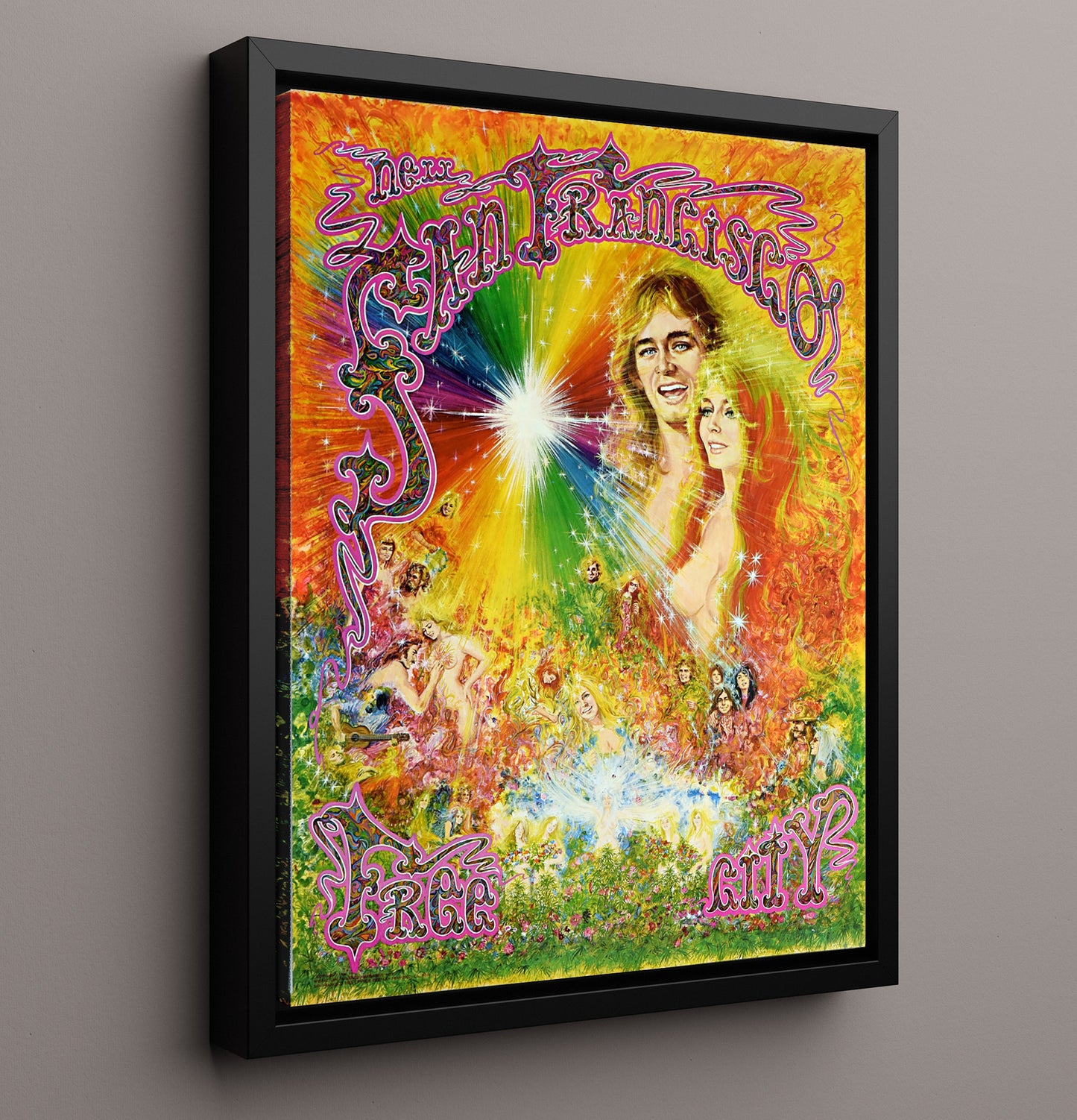 San Fran - Free City - 20x30 Counter Culture Wall Art 16x20 Framed Canvas wall art print