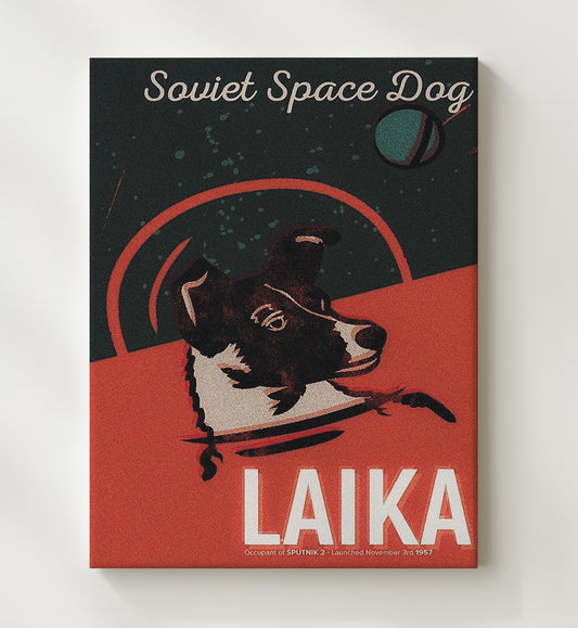 Soviet Space Dog Laika 8x10 Canvas counterculture wall art