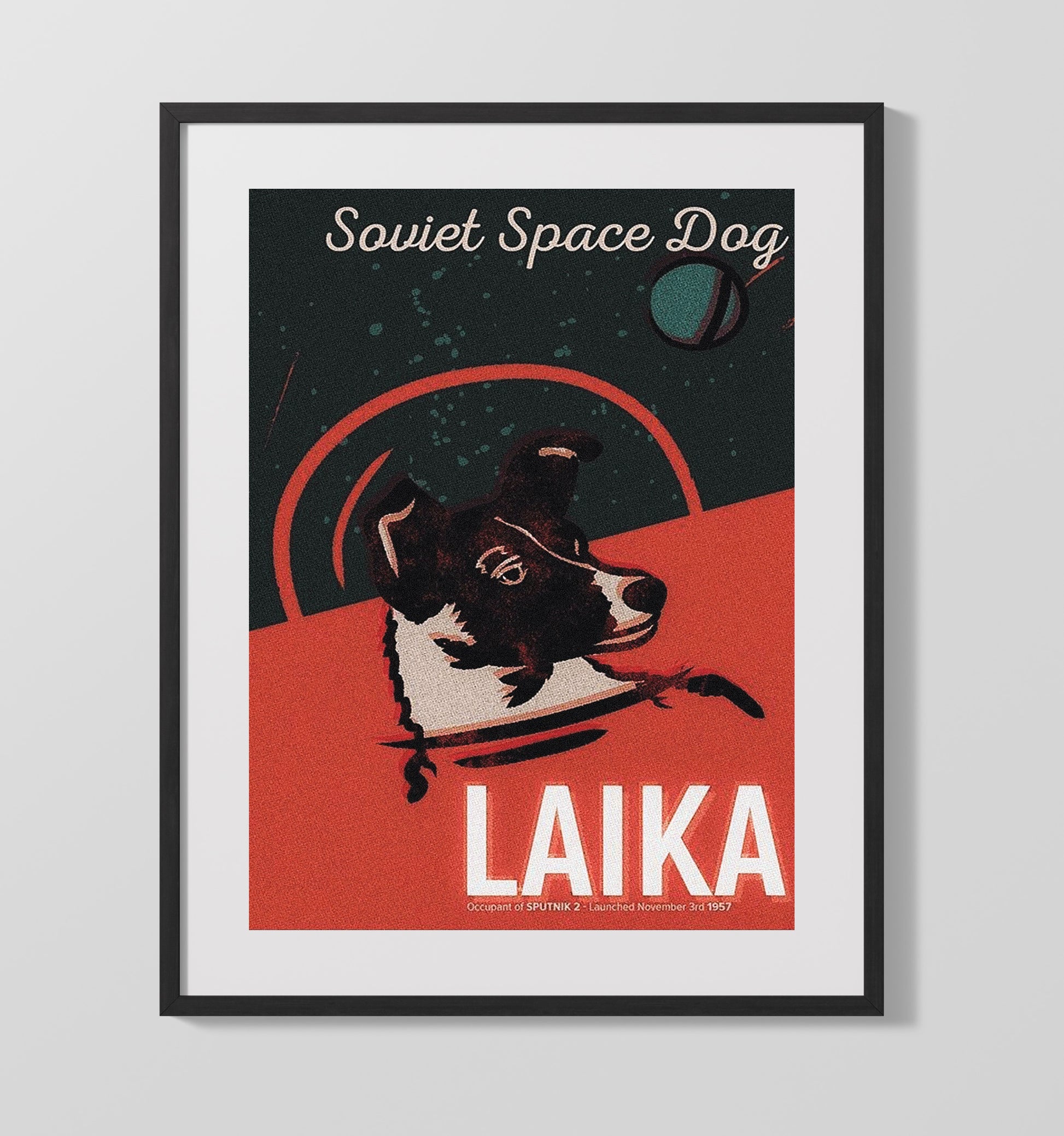 Soviet Space Dog Laika Counter Culture Wall Art 16x20 Gallery Frame wall art print