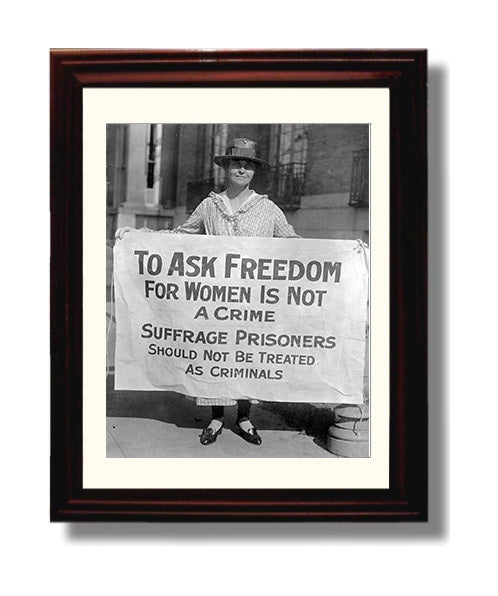 To Ask Freedom for Women Is Not a Crime Counter Culture Wall Art 8x10 Beveled Frame wall art print