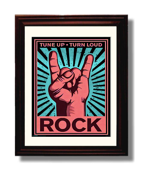 Tune Up Turn Loud Rock Counter Culture Wall Art 8x10 Beveled Frame wall art print