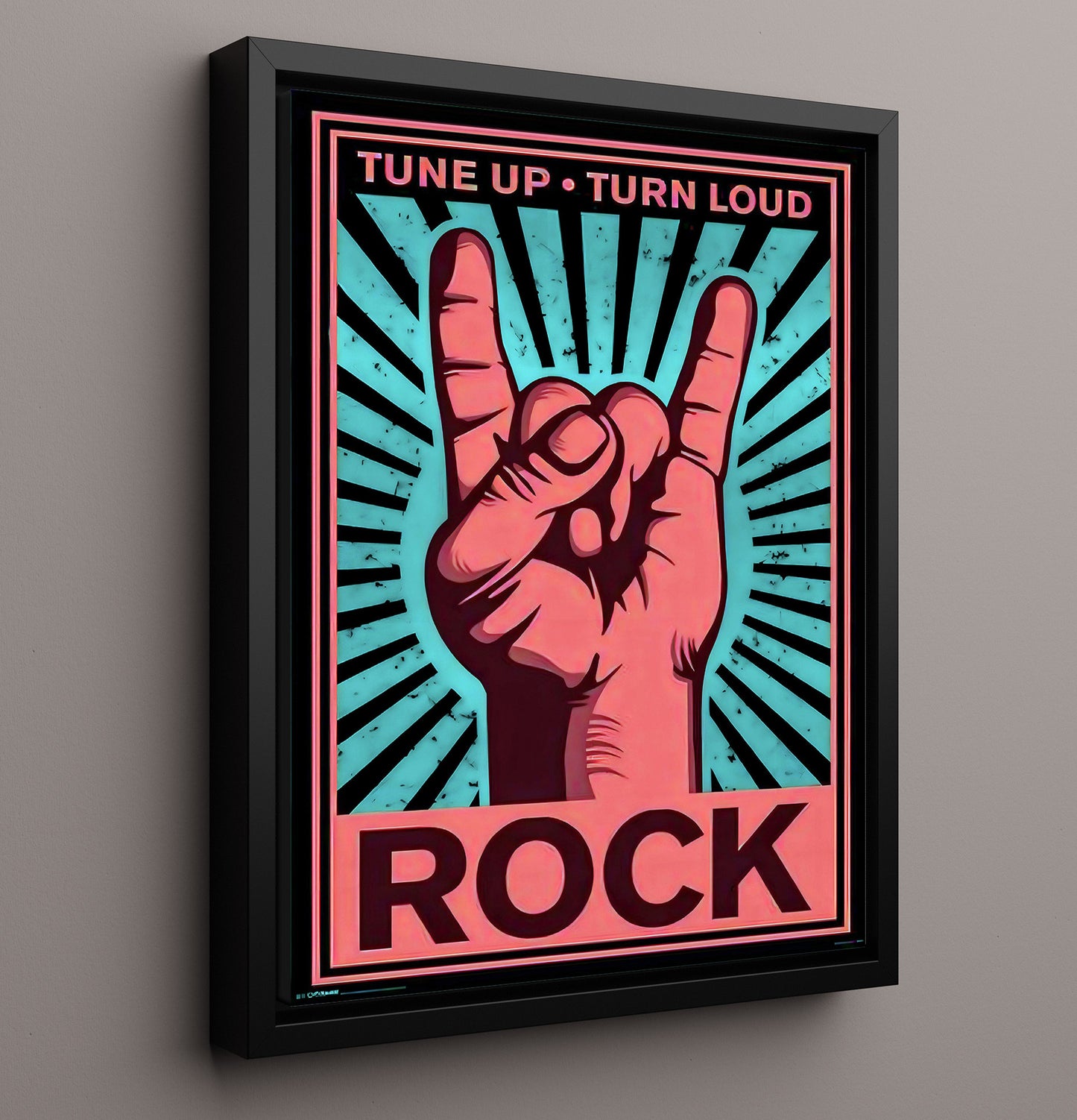 Tune Up Turn Loud Rock Counter Culture Wall Art 16x20 Framed Canvas wall art print