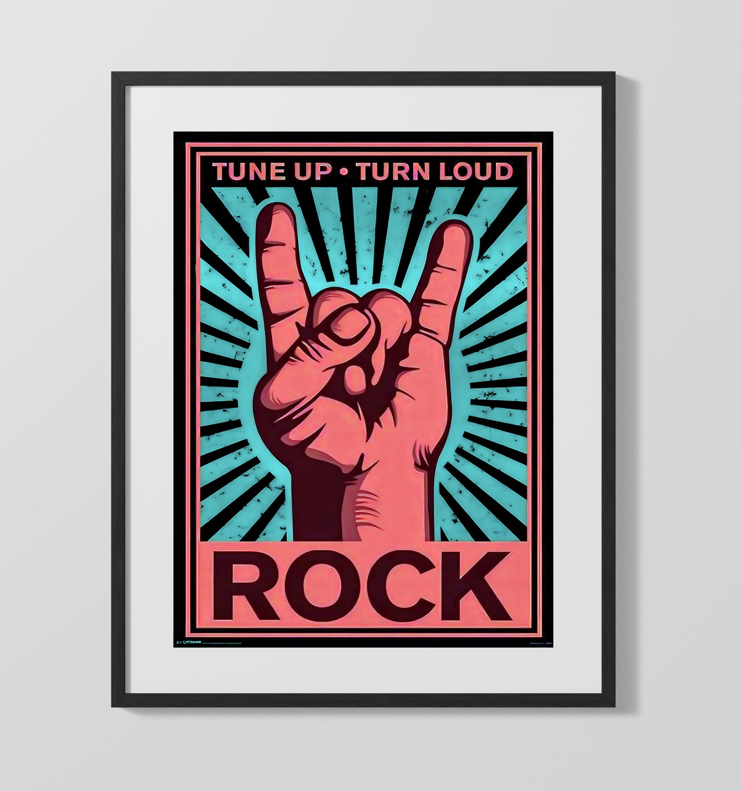 Tune Up Turn Loud Rock Counter Culture Wall Art 16x20 Gallery Frame wall art print