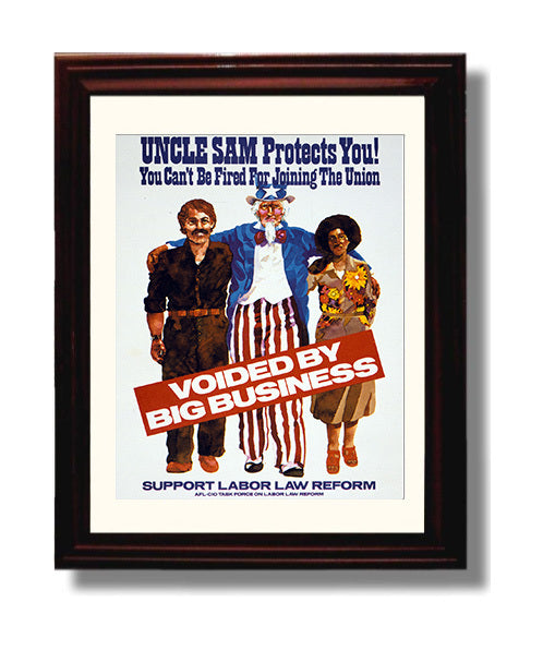 Uncle Sam Protects You Counter Culture Wall Art 8x10 Beveled Frame wall art print