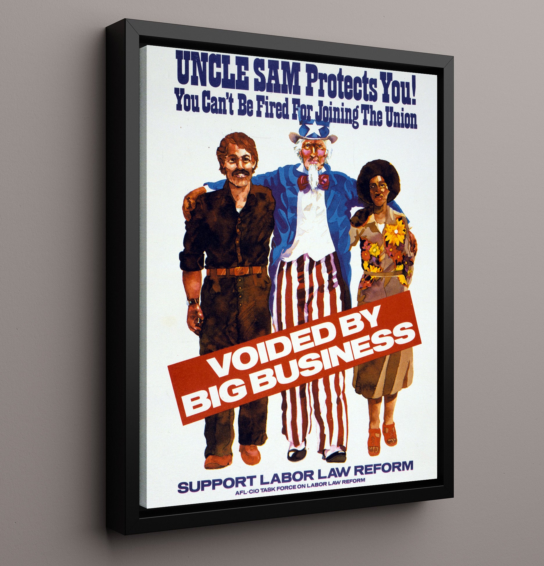Uncle Sam Protects You Counter Culture Wall Art 16x20 Framed Canvas wall art print