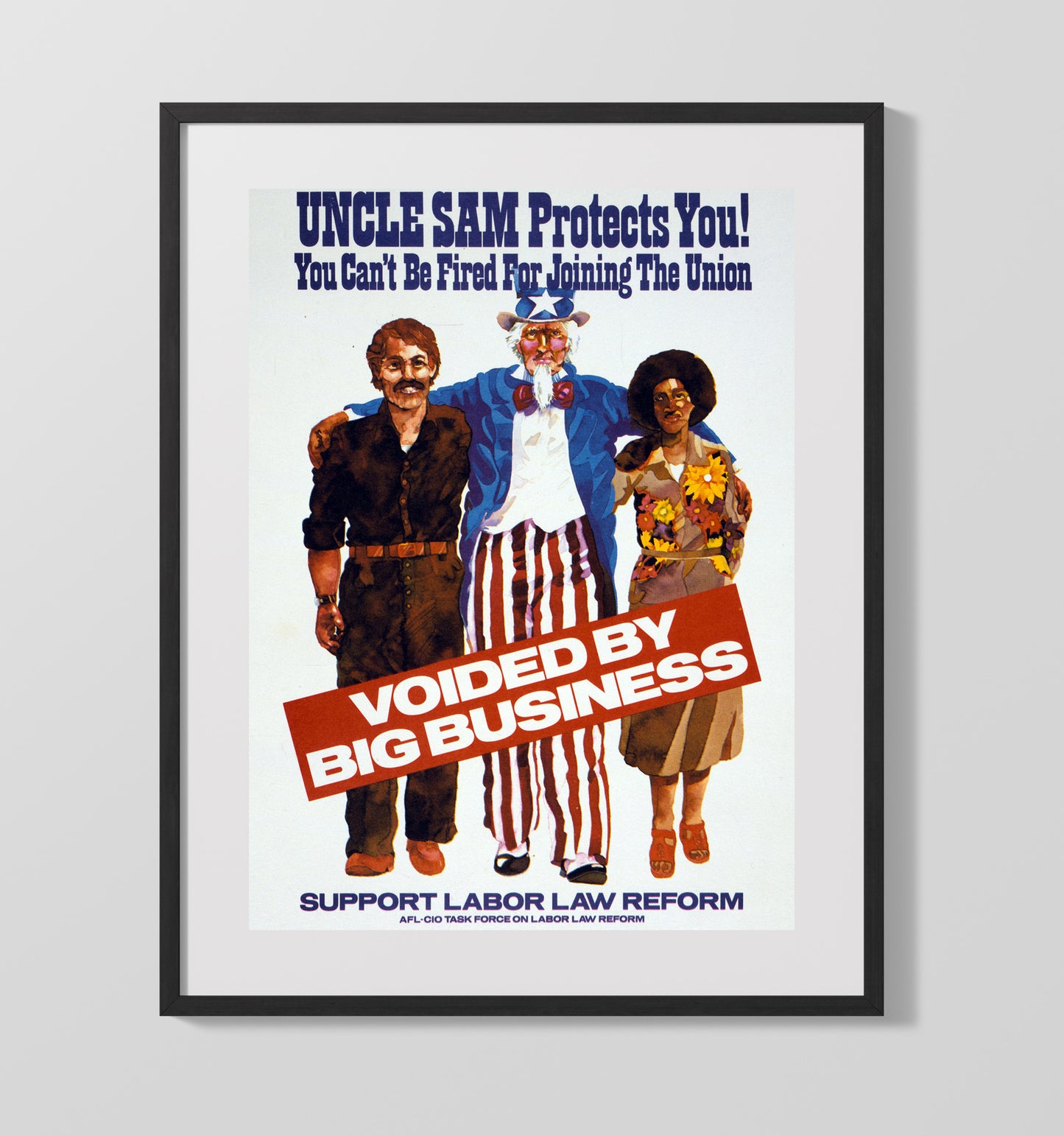 Uncle Sam Protects You Counter Culture Wall Art 16x20 Gallery Frame wall art print