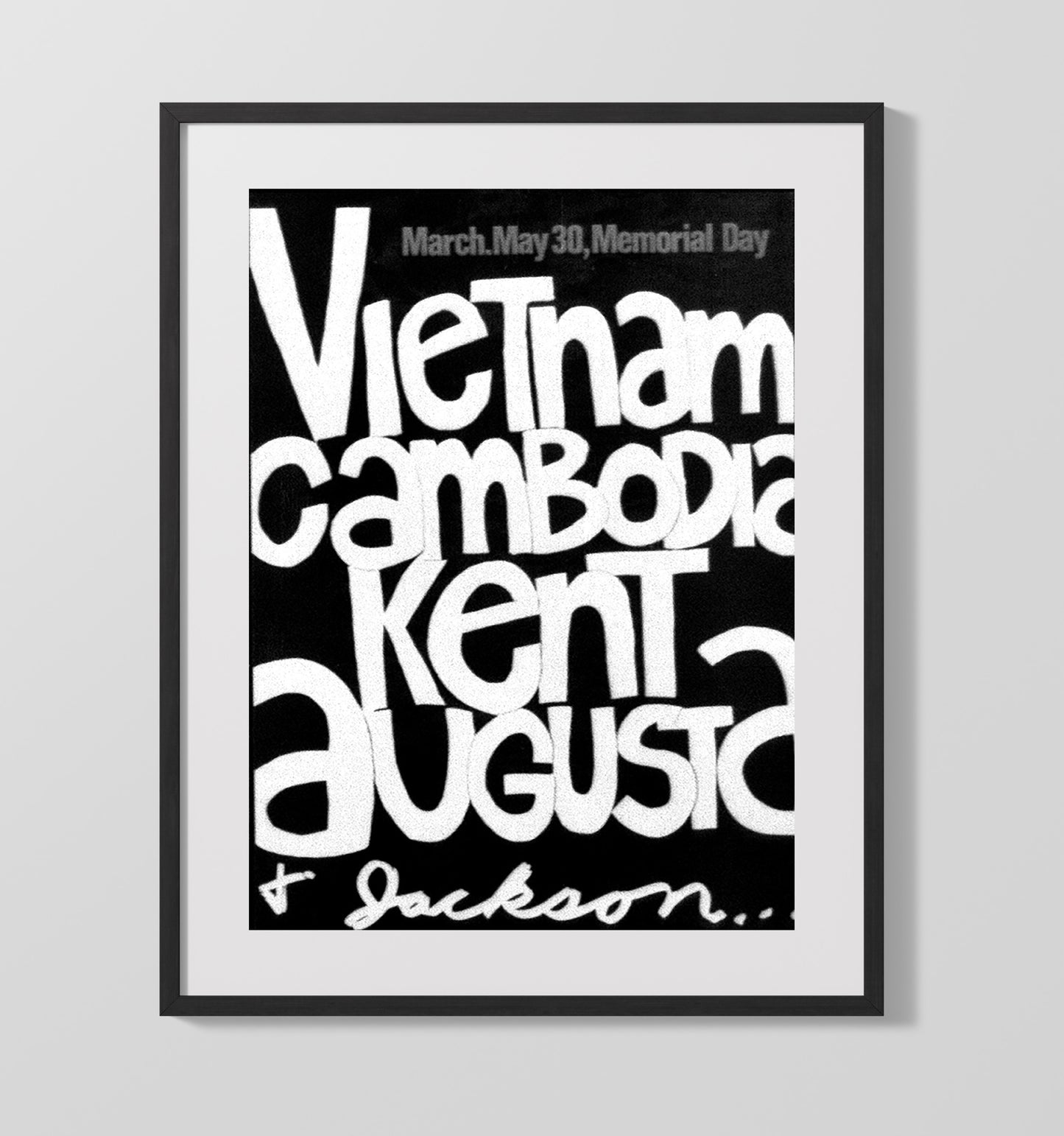Vietnam Cambodia Kent Augusta and Jackson Counter Culture Wall Art 16x20 Gallery Frame wall art print