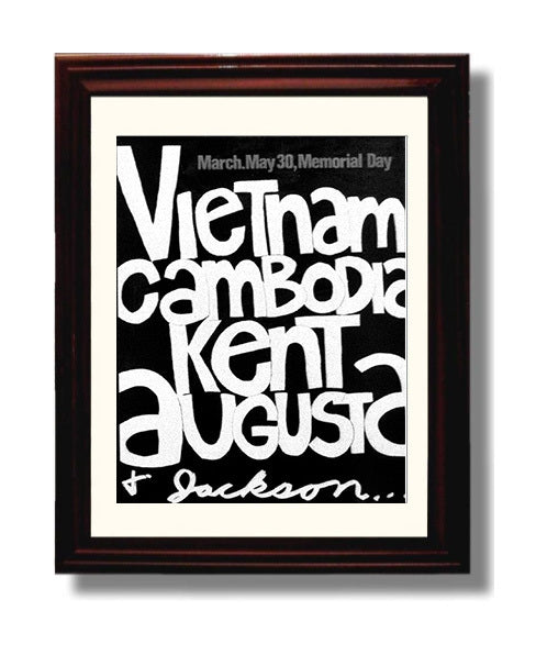 Vietnam Cambodia Kent Augusta and Jackson Counter Culture Wall Art 8x10 Beveled Frame wall art print