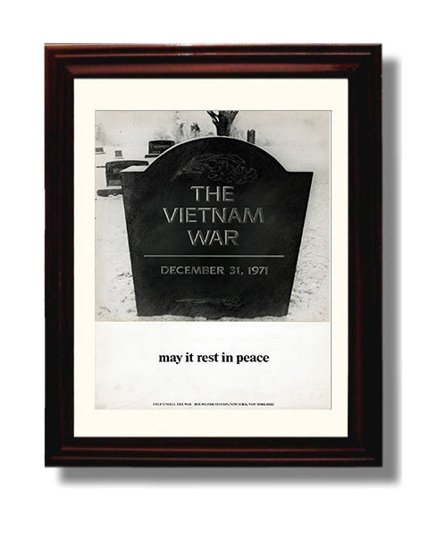 Vietnam War Grave Stone Counter Culture Wall Art 8x10 Beveled Frame wall art print
