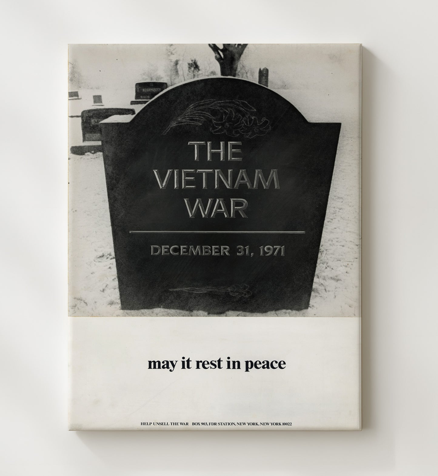 Vietnam War Grave Stone Counter Culture Wall Art 20x24 Canvas wall art print