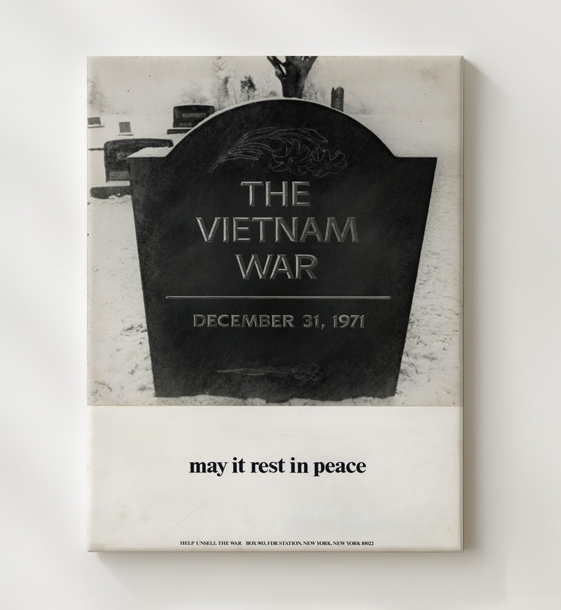 Vietnam War Grave Stone Counter Culture Wall Art 20x24 Canvas wall art print