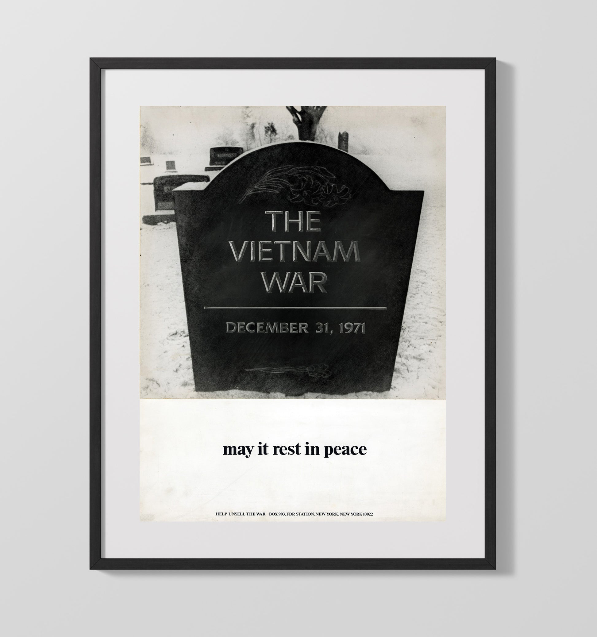 Vietnam War Grave Stone Counter Culture Wall Art 16x20 Gallery Frame wall art print