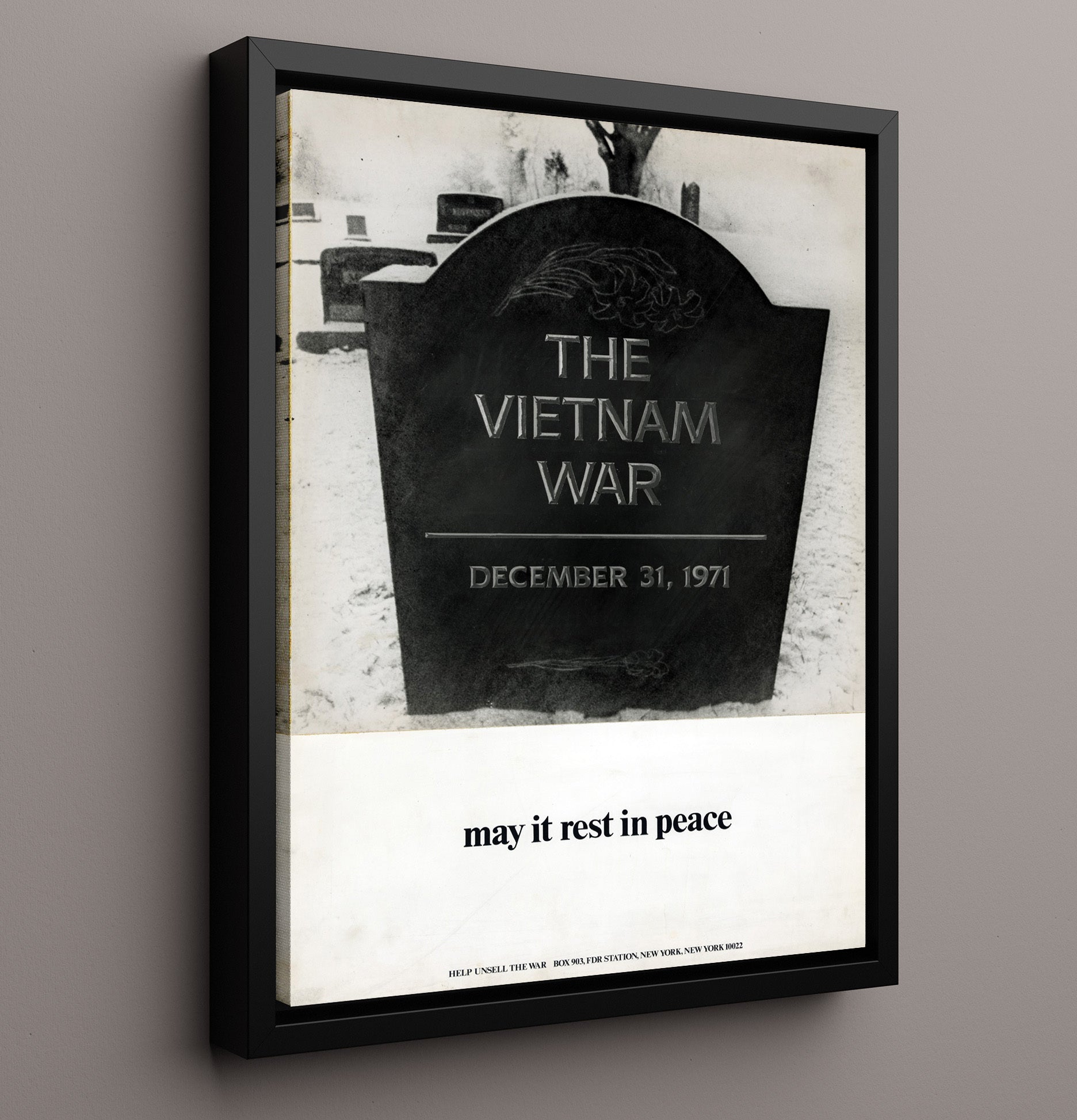 Vietnam War Grave Stone Counter Culture Wall Art 16x20 Framed Canvas wall art print